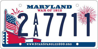 MD license plate 2AA7711