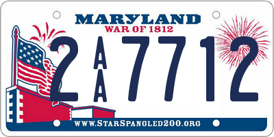 MD license plate 2AA7712