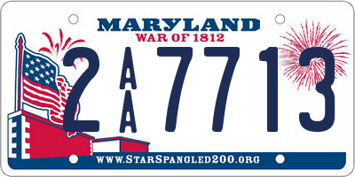 MD license plate 2AA7713