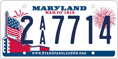 MD license plate 2AA7714