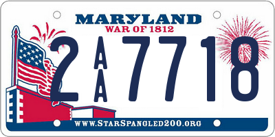 MD license plate 2AA7718