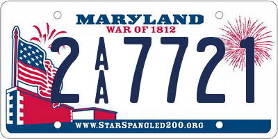 MD license plate 2AA7721