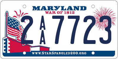 MD license plate 2AA7723