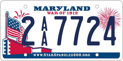 MD license plate 2AA7724