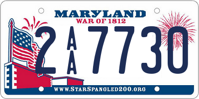 MD license plate 2AA7730