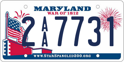 MD license plate 2AA7731