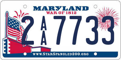 MD license plate 2AA7733