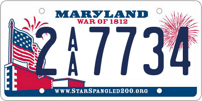 MD license plate 2AA7734