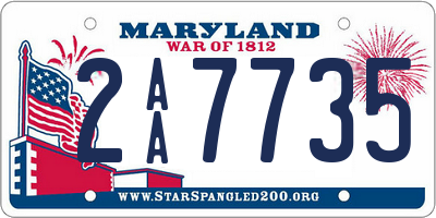 MD license plate 2AA7735