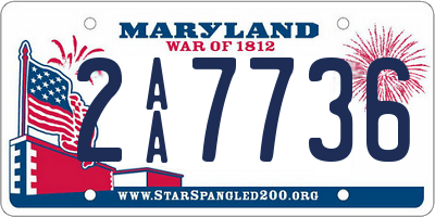 MD license plate 2AA7736