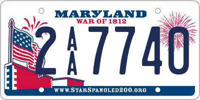 MD license plate 2AA7740