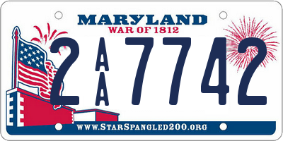 MD license plate 2AA7742