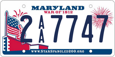 MD license plate 2AA7747
