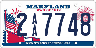 MD license plate 2AA7748
