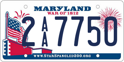 MD license plate 2AA7750