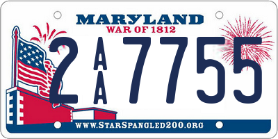 MD license plate 2AA7755