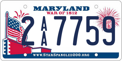 MD license plate 2AA7759
