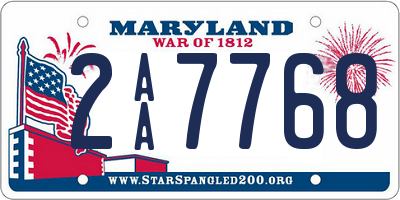 MD license plate 2AA7768