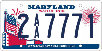 MD license plate 2AA7771