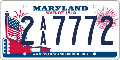 MD license plate 2AA7772