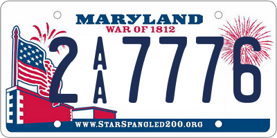 MD license plate 2AA7776