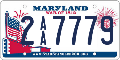 MD license plate 2AA7779