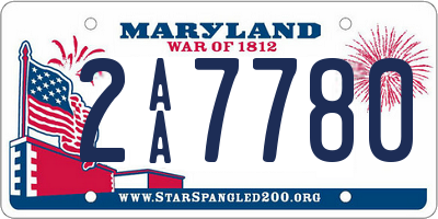 MD license plate 2AA7780