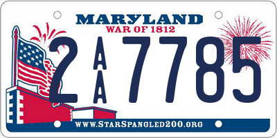 MD license plate 2AA7785