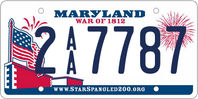 MD license plate 2AA7787