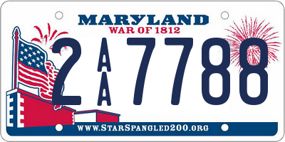 MD license plate 2AA7788