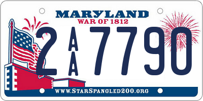 MD license plate 2AA7790