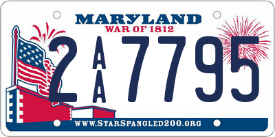 MD license plate 2AA7795