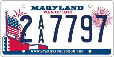 MD license plate 2AA7797