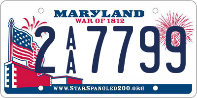 MD license plate 2AA7799