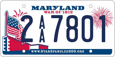 MD license plate 2AA7801