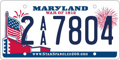 MD license plate 2AA7804