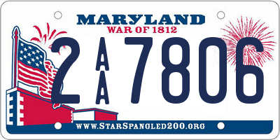 MD license plate 2AA7806