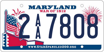 MD license plate 2AA7808