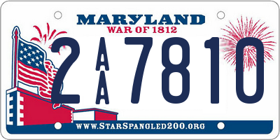 MD license plate 2AA7810