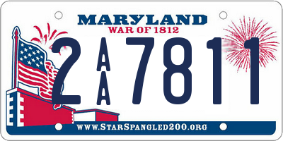 MD license plate 2AA7811