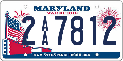 MD license plate 2AA7812