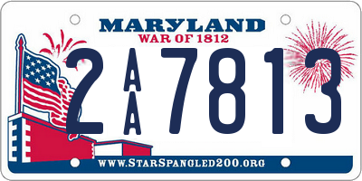 MD license plate 2AA7813