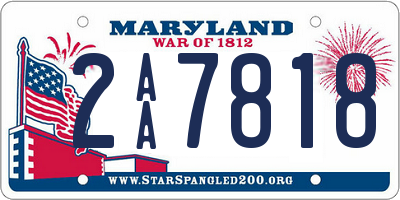 MD license plate 2AA7818