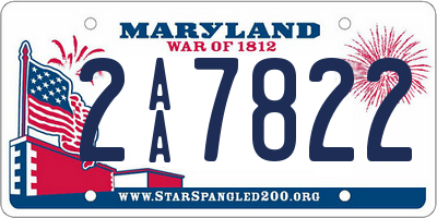 MD license plate 2AA7822