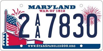 MD license plate 2AA7830