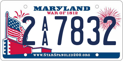 MD license plate 2AA7832