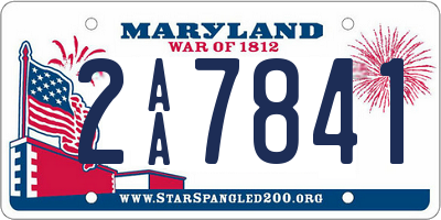 MD license plate 2AA7841