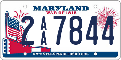 MD license plate 2AA7844