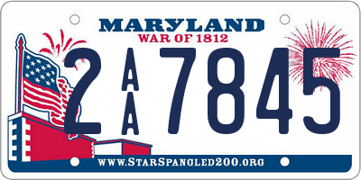 MD license plate 2AA7845