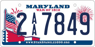 MD license plate 2AA7849